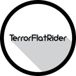 TerrorFlatRider-Minimalistic-Logo-Long-Shadow-Effect-Black-Circle-Bezel